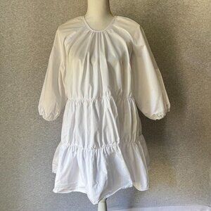 DISSH White Tiered Ruffle Mini Baby Doll Dress, US Size 6 (AU 10)